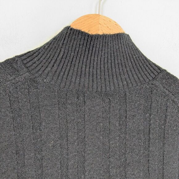 J Crew Mockneck Sweater Womens M Merino Wool Alpaca Rib Minimal Classic Work - Picture 5 of 10